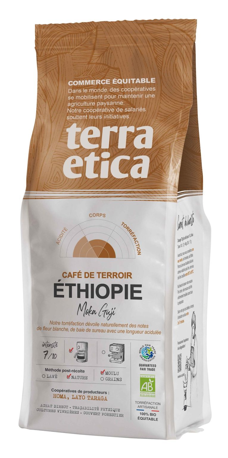 KAWA MIELONA ARABICA 100 % MOKA GUJI ETIOPIA FAIR TRADE BIO 250 g - CAFE MICHEL