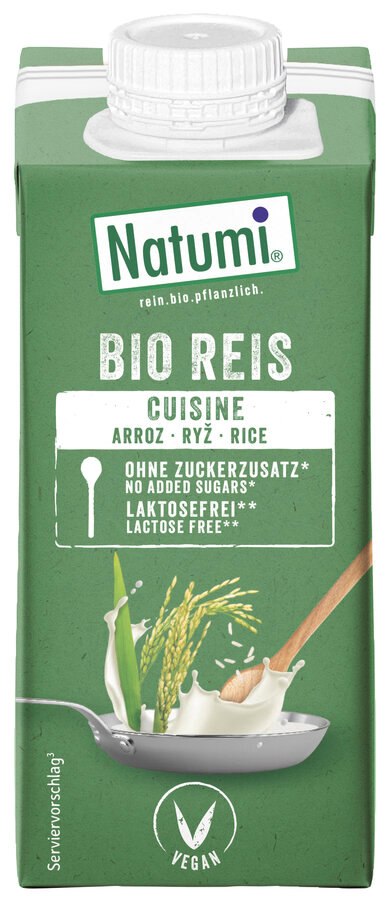 KREM RYŻOWY DO GOTOWANIA I PIECZENIA BEZ DODATKU CUKRÓW BEZGLUTENOWY BIO 200 ml - NATUMI