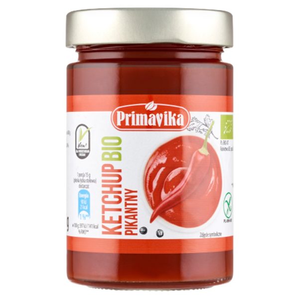 KETCHUP PIKANTNY BEZGLUTENOWY BIO 315 g - PRIMAVIKA (PRIMAECO)
