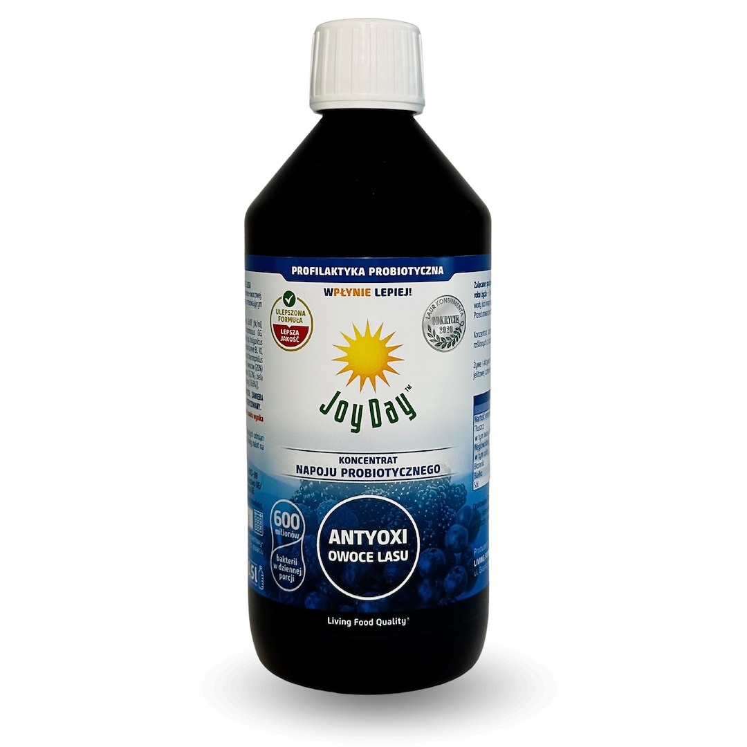 KONCENTRAT NAPOJU PROBIOTYCZNEGO OWOCE LASU BEZGLUTENOWY BIO 500 ml - JOY DAY
