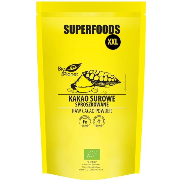 KAKAO SPROSZKOWANE SUROWE NIEODTŁUSZCZONE BIO 400 g - BIO PLANET