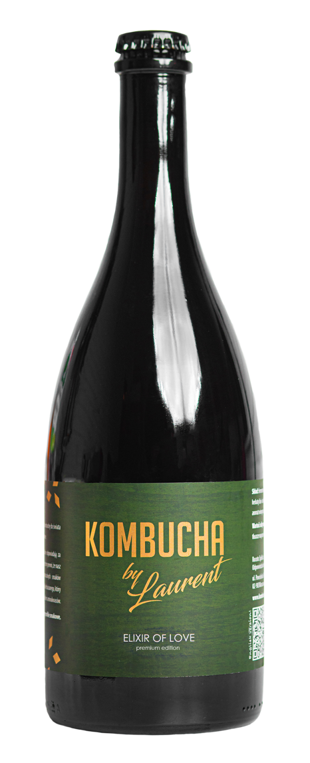 KOMBUCHA FERMENTOWANA NA BUKU O SMAKU CZEKOLADOWYM (ELIXIR OF LOVE) BIO 750 ml - KOMBUCHA BY LAURENT (PREMIUM)