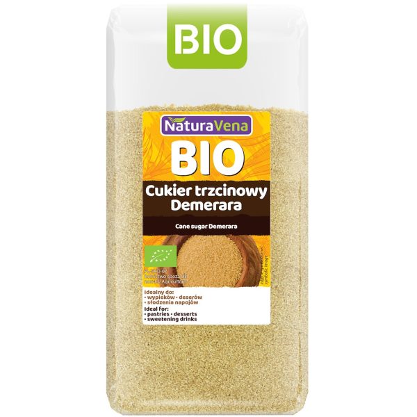 CUKIER TRZCINOWY BRĄZOWY DEMERARA BIO 500 g - NATURAVENA