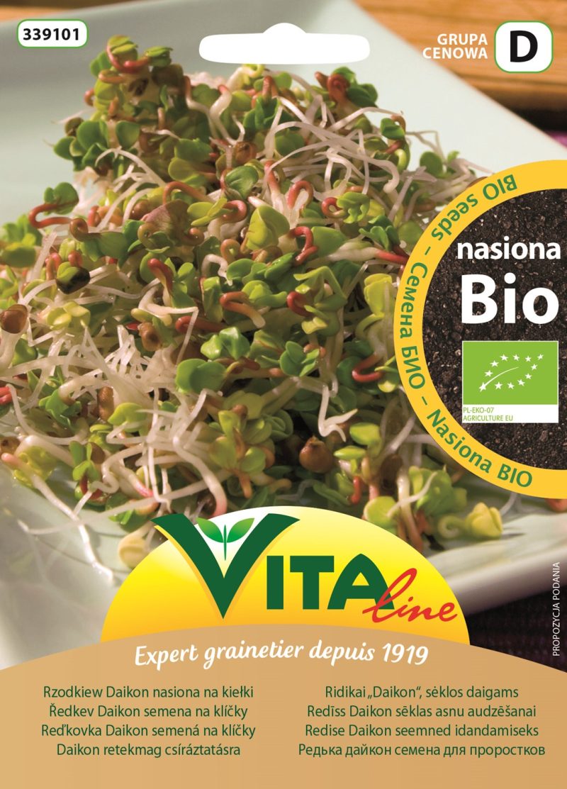 NASIONA RZODKWI DAIKON BIO NA KIEŁKI 20 g - VITA LINE (41140CIN07S, 82942CIN0DS,VG9051)