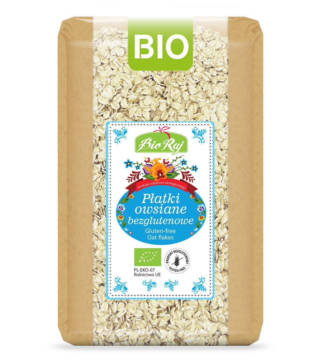 PŁATKI OWSIANE BEZGLUTENOWE BIO 1 kg - BIO RAJ