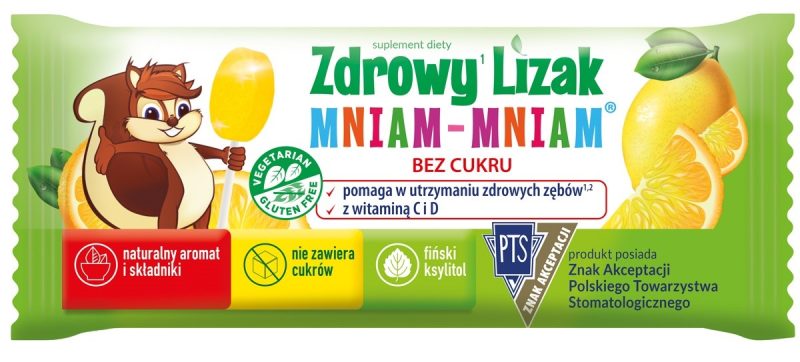 LIZAK O SMAKU CYTRYNOWYM Z WITAMINĄ D I C BEZGLUTENOWY 6 g - MNIAM MNIAM STARPHARMA