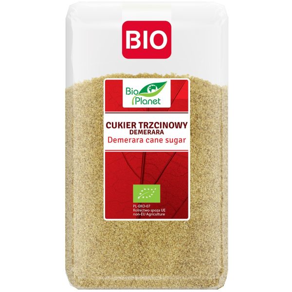 CUKIER TRZCINOWY BRĄZOWY DEMERARA BIO 1 kg - BIO PLANET