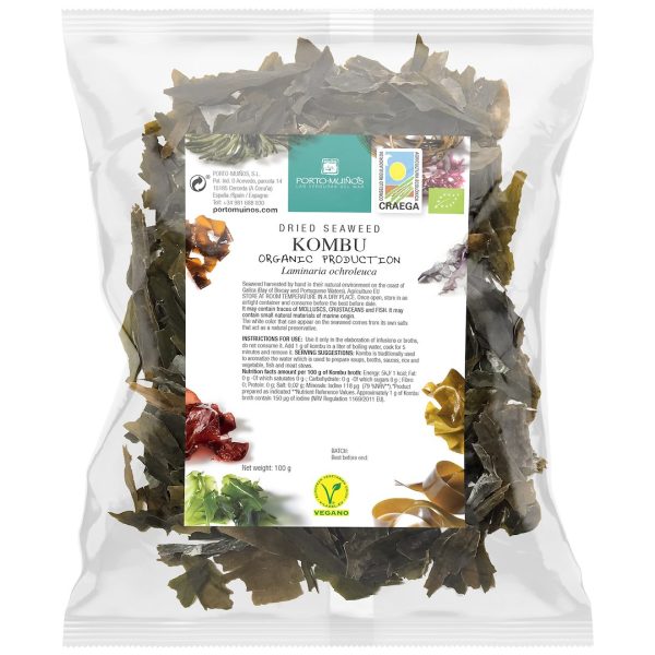 ALGI MORSKIE SUSZONE - KOMBU BIO 100 g (TOREBKA FOLIOWA) - PORTO MUINOS