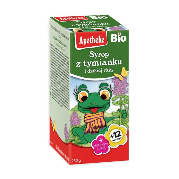 SYROP DLA DZIECI Z TYMIANKU I DZIKIEJ RÓŻY PO 1 ROKU BIO 250 g - APOTHEKE