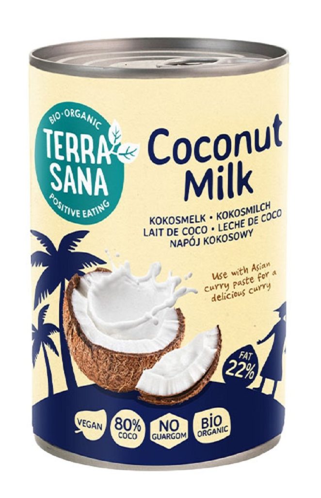 COCONUT MILK - NAPÓJ KOKOSOWY BEZ GUMY GUAR (22 % TŁUSZCZU) BIO 400 ml (PUSZKA) - TERRASANA