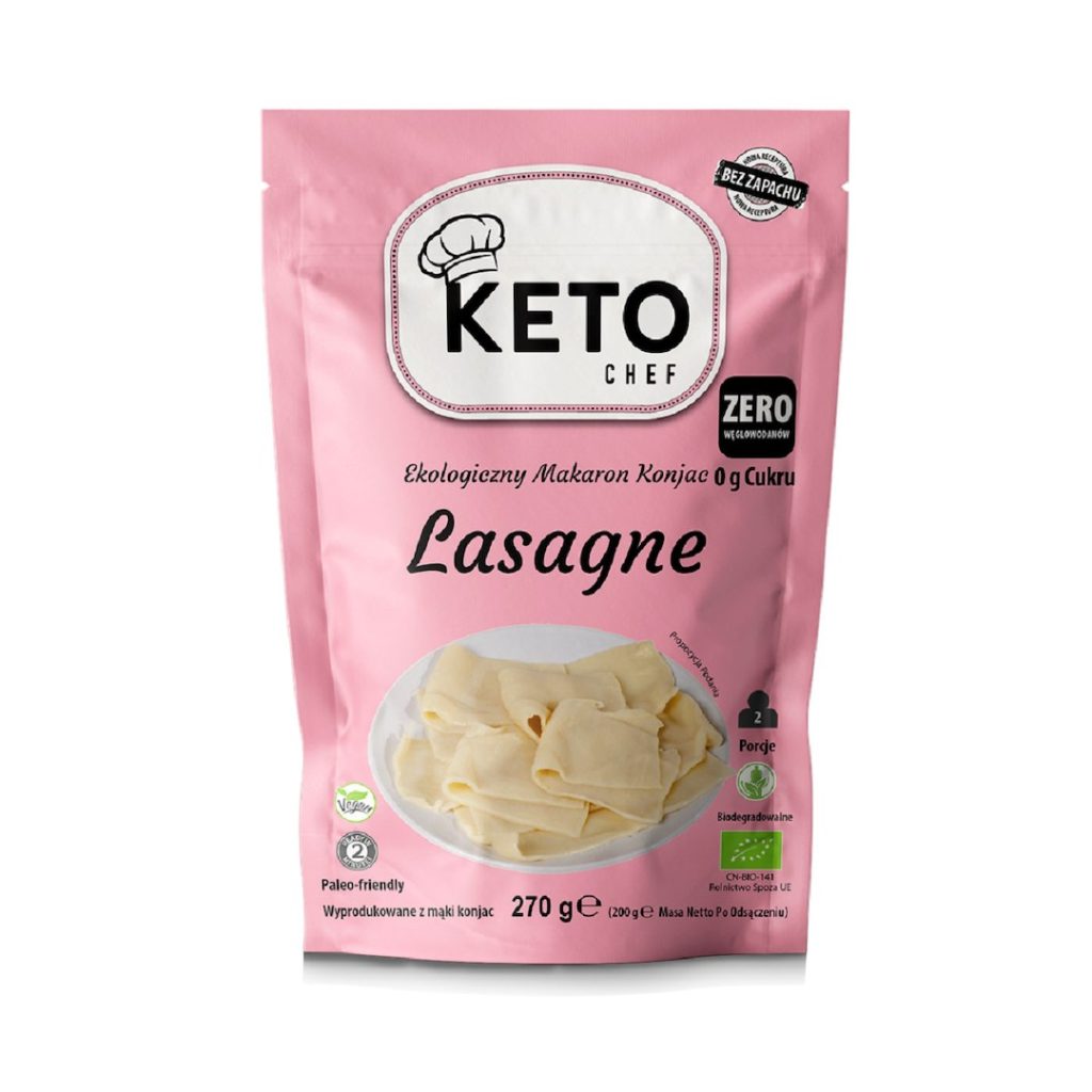 MAKARON (KONJAC) LASAGNE BEZGLUTENOWY BIO 270 g (200 g) - KETO CHEF (BETTER THAN FOODS)