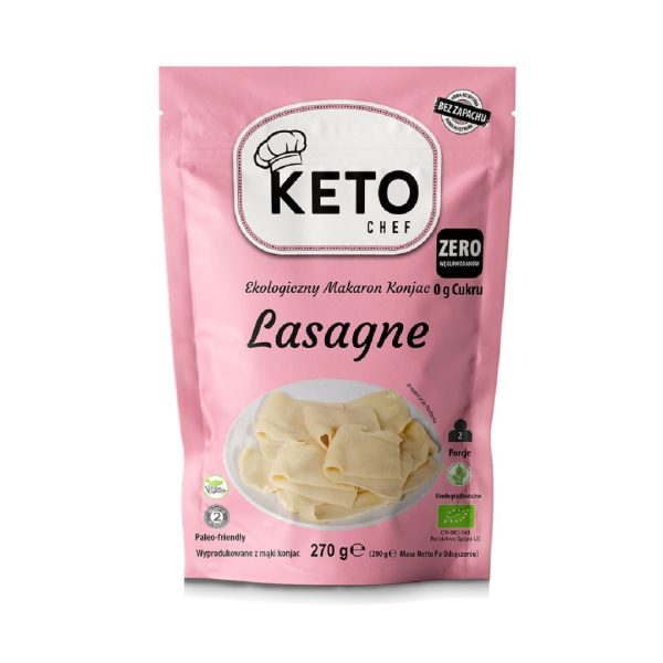 MAKARON (KONJAC) LASAGNE BEZGLUTENOWY BIO 270 g (200 g) - KETO CHEF (BETTER THAN FOODS)