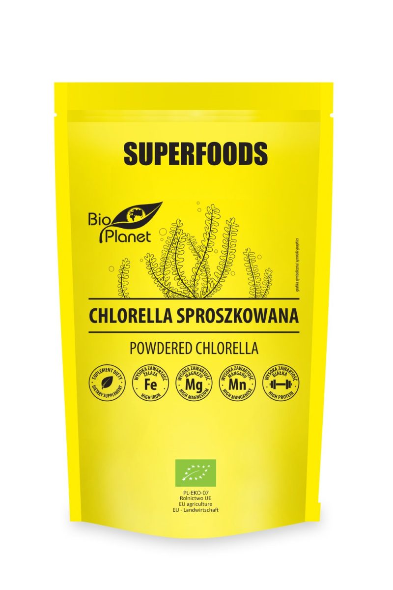 CHLORELLA SPROSZKOWANA BIO 200 g - BIO PLANET